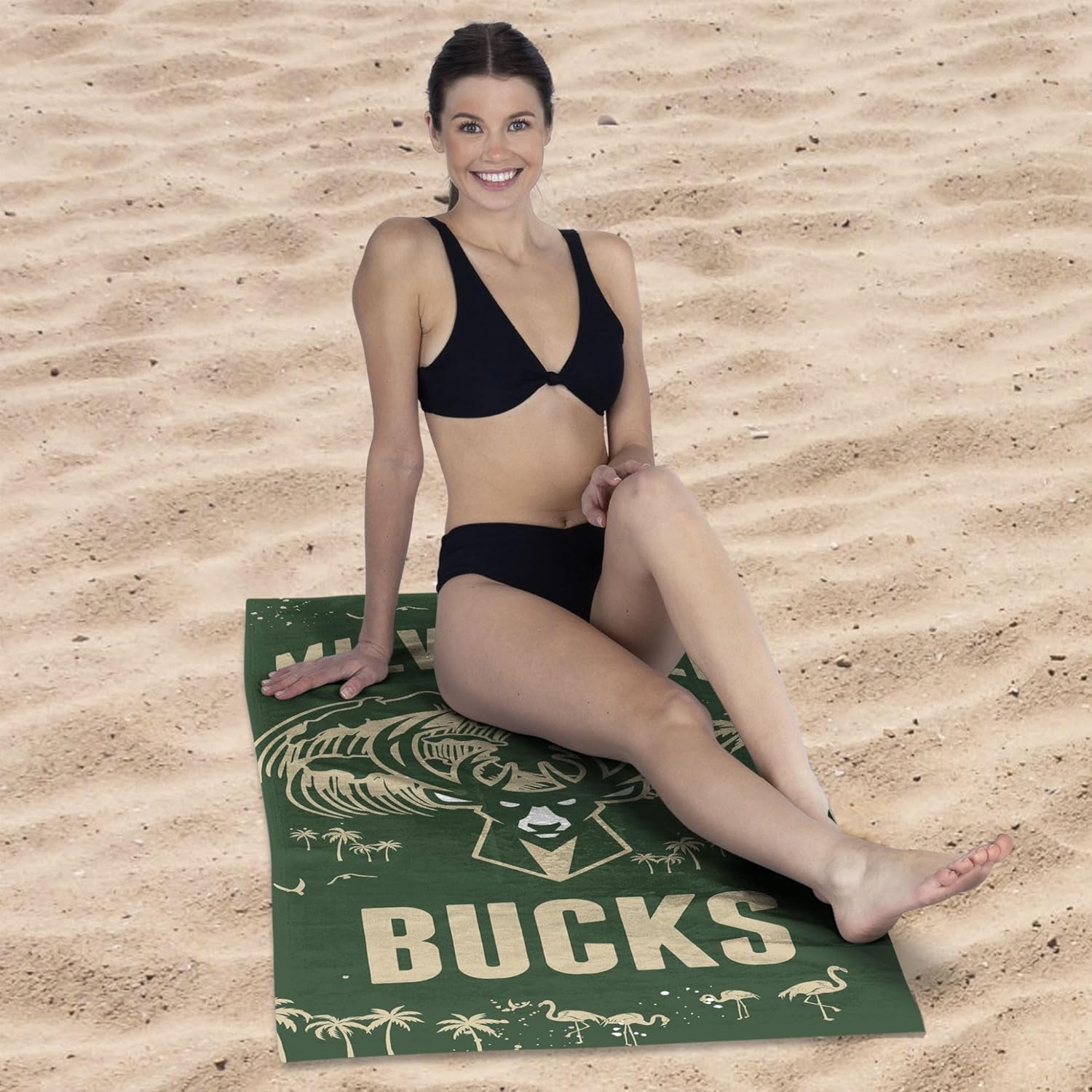 NORTHWEST NBA Milwaukee Bucks Beach Towel, 30" x 60", Tide
