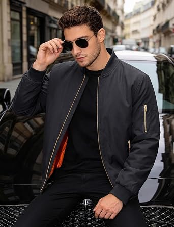 MAGNIVIT Men's Bomber Jacket Fall Winter Military Jacket and Coats Outwear