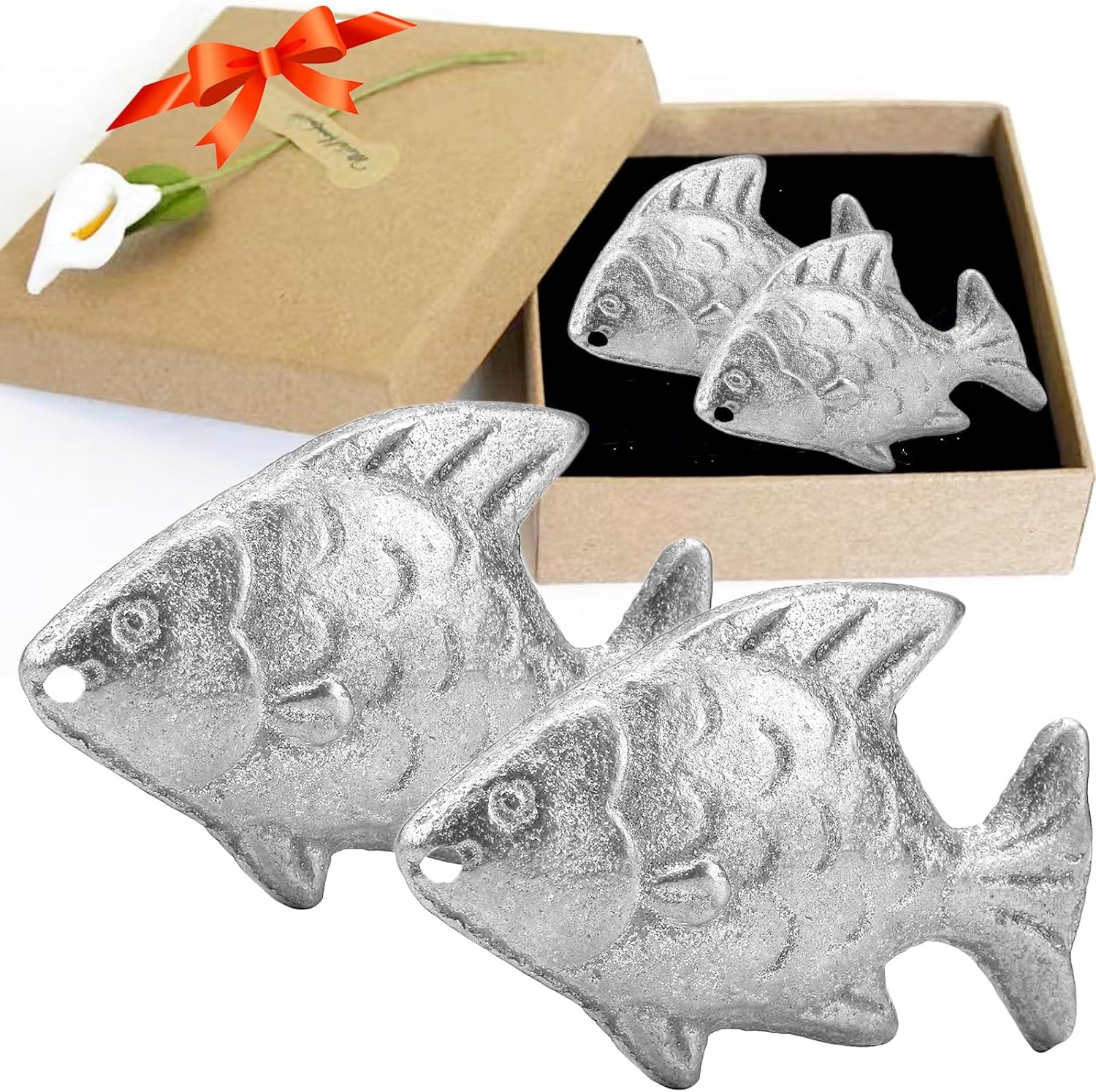 Daxiongmao 2 Pack Iron Fish Cooking Tools, Kitchen Cooking Tools, Natural Iron Supplement Substitute,Add Primitive Iron Supplements to Food and Water,Mothers Day Gifts