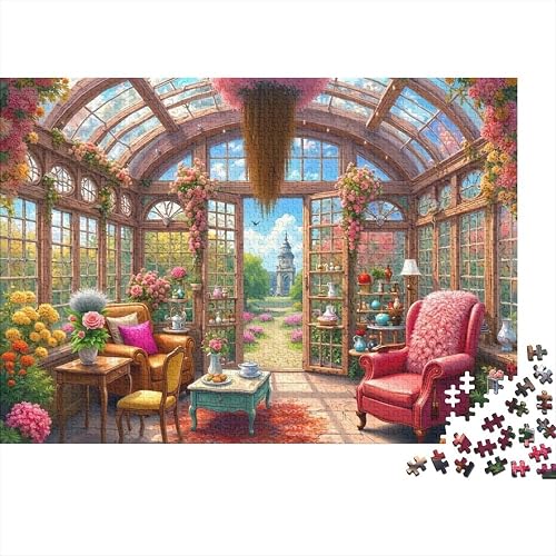 Invernadero de Vidrio Puzzle de 1000 Piezas Juego de Puzzle Adultos Relajante 70x50cm/1000pcs