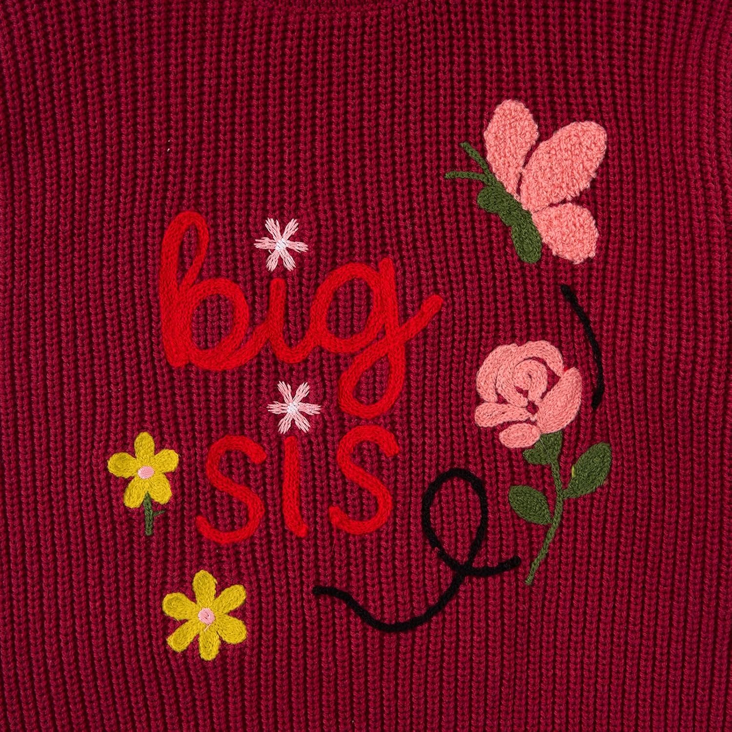 UNICOMIDEA Toddler Big Sister Knit Sweater for 6M-4Y Girls