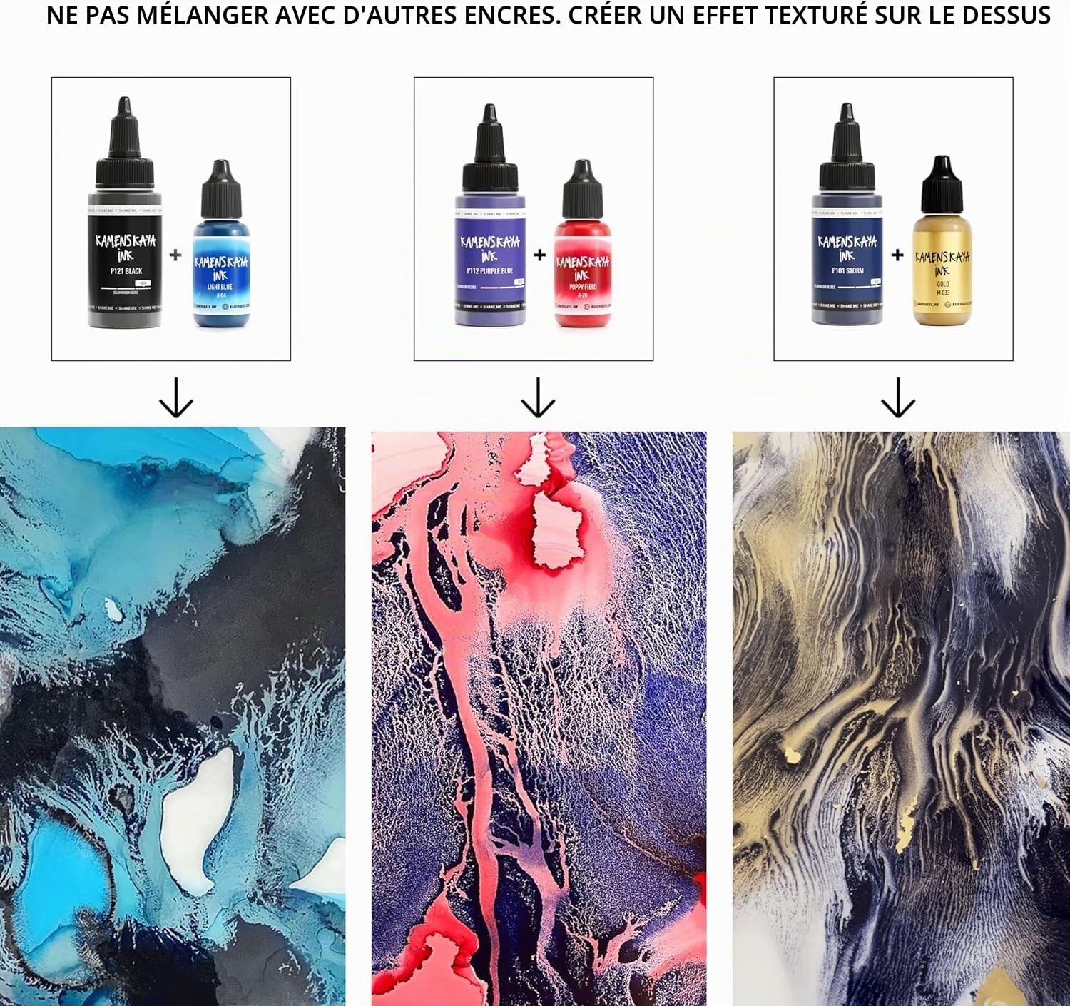KAMENSKAYA Encres à délamination à l'alcool - Ensemble d'encres à délamination 'Marine' - 8 pcs. 30 ml (1 Fl Oz) chacune