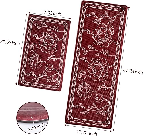 Miniatura 6 de ROTTOGOON Tabla de cortar plegable con colador y alfombrillas de cocina acolchadas antifatiga de 17 x 47 pulgadas + 17 x 29 pulgadas, paquete de 2