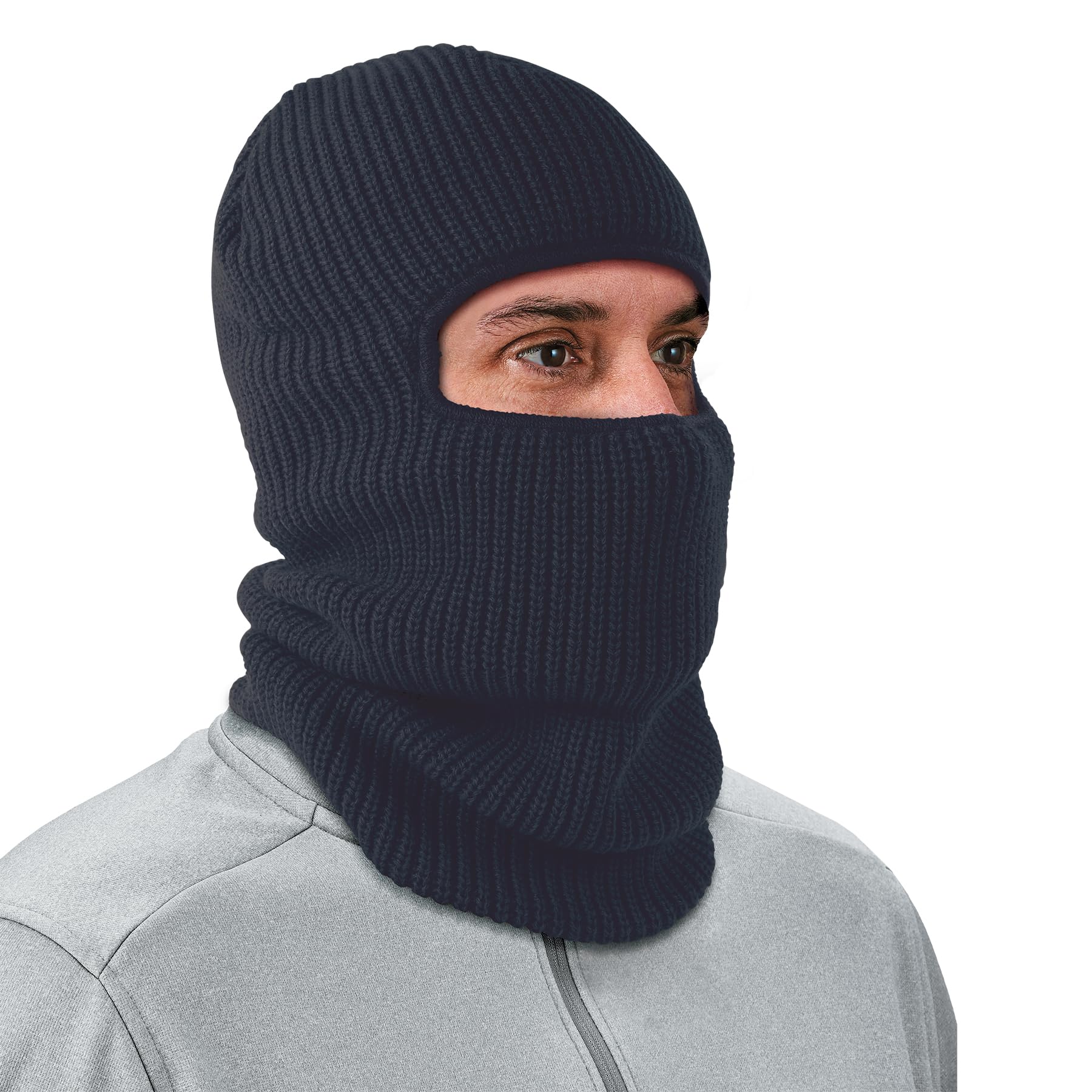 Ergodyne Unisex-Adult N-ferno 6829 Freezer Balaclava Face Mask - 2-Layer Acrylic Rib Knit