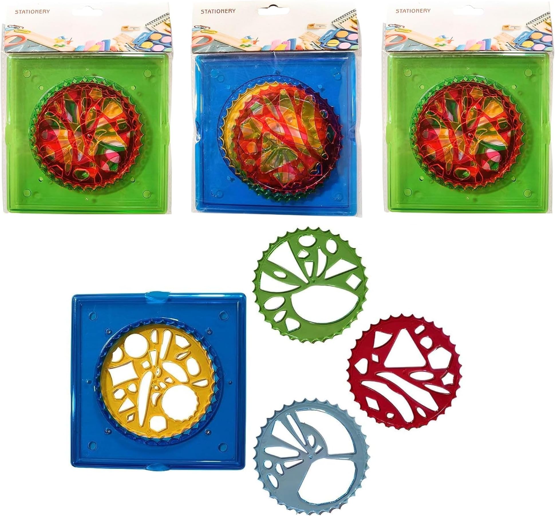 - MONKEYTAIL Spiral Spirograph Geometric Design Ruler |Set of 3 | Creative Stencil Ruler Set, Fun Arts & Crafts Toy for Creative Drawing & Art Projects | Gift for Kids of All Ages