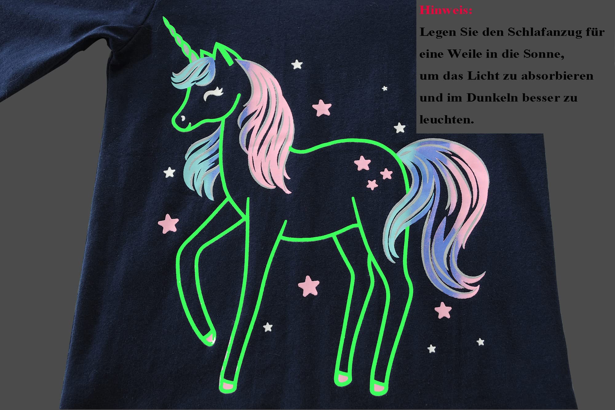 EULLA Pigiama per bambini e bambine, a maniche lunghe, in cotone, per l'inverno, con unicorno, principessa, coniglietto, gufo, due pezzi, biancheria da notte 1-10 anni, 92 98 104 110 116 122 128 134