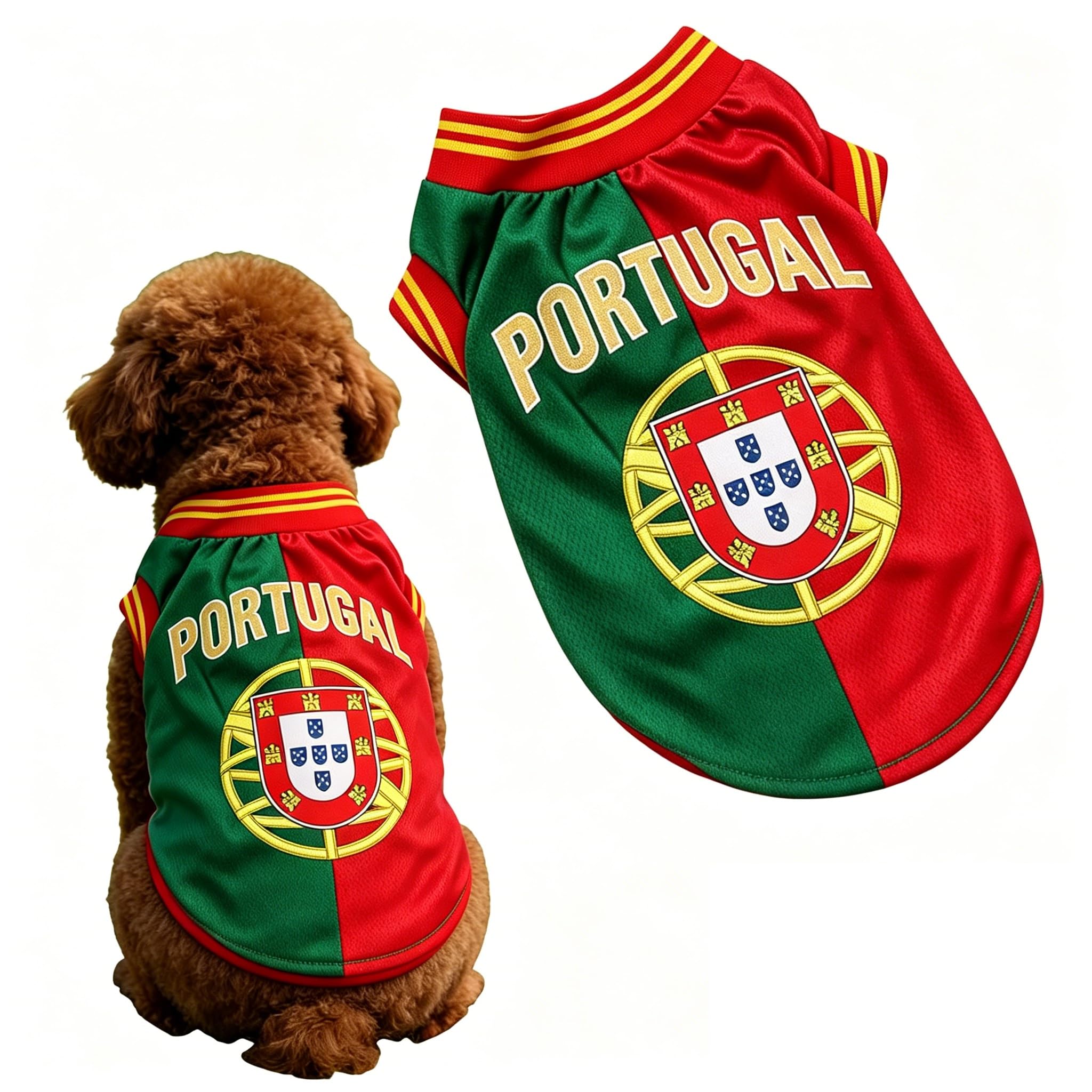 Dog England Shirt, World Cup Football Shirt for Pets, Polyester Mesh, Sleeveless, Sizes S-5XL, Multiple Countries