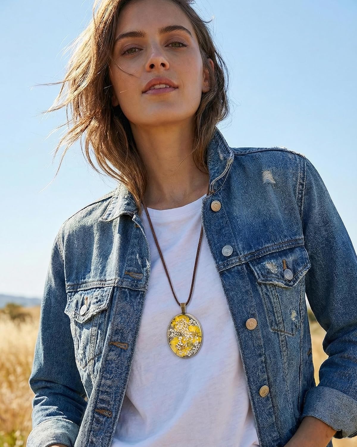 Vintage Real Flower Necklace for Women, Handmade Resin Pendant, Elegant and Unique, Meaningful Gift for Christmas, Mother’s Day or Any Special Occasion - Adjustable - Image 2