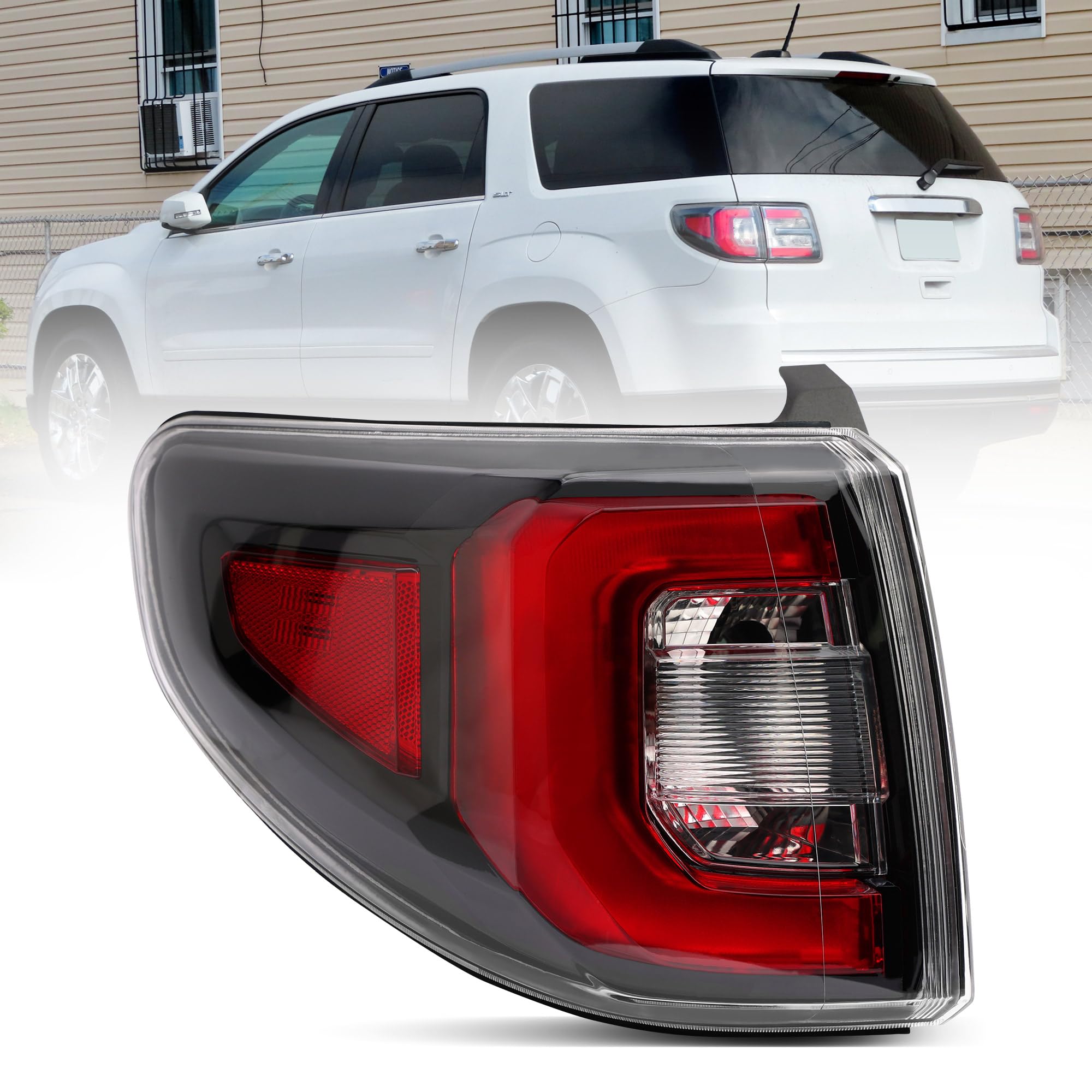 Rear Outer Tail Lights Assembly, Compatible with 2013-2016 GMC Acadia 2017 Acadia Limited, Replace 84051375-PFM Left Driver Side Taillights Brake Turn Signal Running Lights Outside Tail Lamp