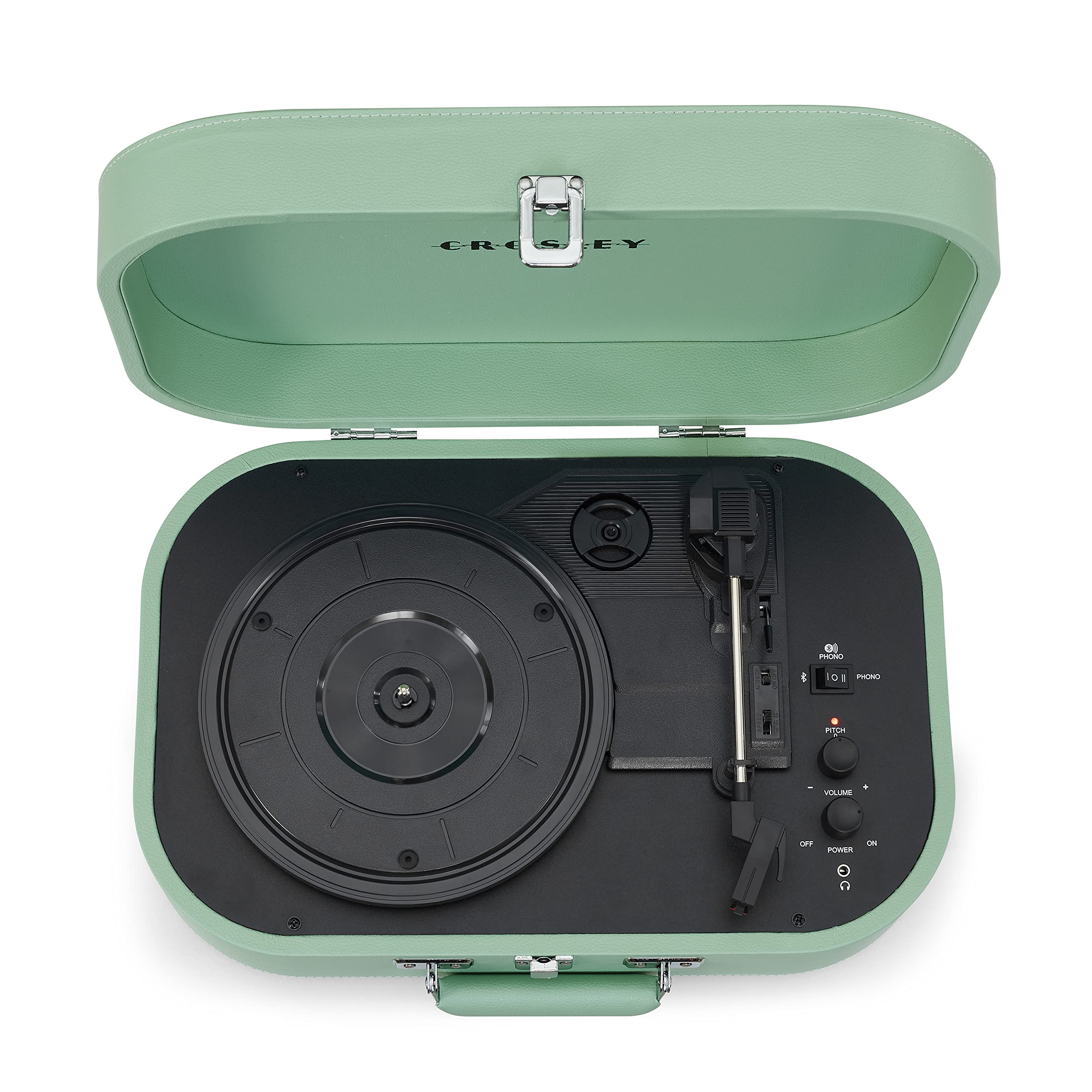 Crosley Discovery Tourne-Disque Portable – Tourne-Disque Bluetooth, Lecteur Vinyle en Forme de Valise à 3 Vitesses, platines pour disques vinyles, Haut-parleurs stéréo intégrés et récepteur Bluetooth