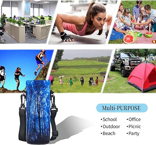 Miniatura 5 de Funda de neopreno para botella de agua, 16.9 fl oz, 25.4 fl oz, 33.8 fl oz, funda de neopreno para botella de agua, bolsa con correa de hombro