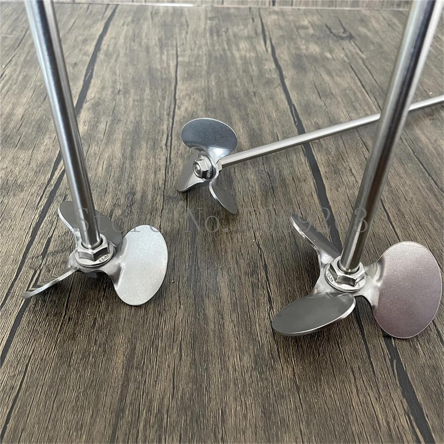1set Lab Stainless Steel Rotating DIA40mm to 120mm Three Blade propelle with agitating Stirring Rod,Angle Degree of Blade: 30°(60mm Blade with Rod)