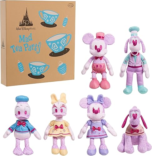 Walt Disney World Celebración del 50 aniversario de la fiesta del té loco de peluche coleccionable, edición limitada de 9 pulgadas, juguetes para