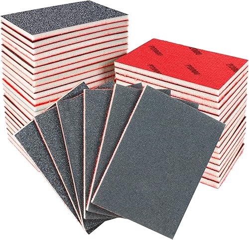 36 piezas de esponja de lija de grano 80/120/180/240/320/400, surtido de papel de lija, bloques de lija lavables y reutilizables para madera, metal,