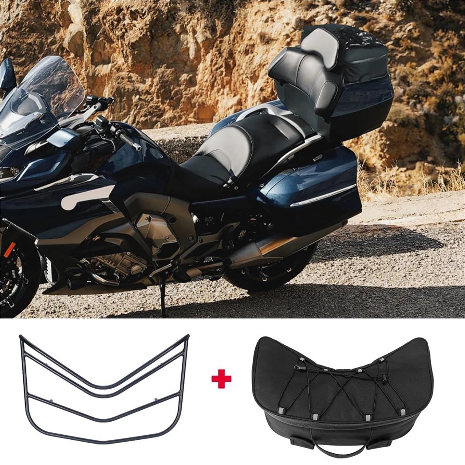 Moto Bagages Supports Porte-Bagages Arrière Moto Support De Coffre pour K1600 GT Sac De Rangement pour K1600 GTL Sac Arrière pour BMW pour K1600 GT GTL 2011-2016 Porte-Bagages Arrière de Moto(A Whole