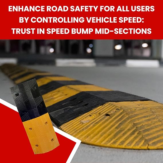 Vigil Speed Bump Mid-Sections 5mph, Yellow & Black Sections w/Fixing Bolts