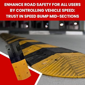Vigil Speed Bump Mid-Sections 5mph, Yellow & Black Sections w/Fixing Bolts
