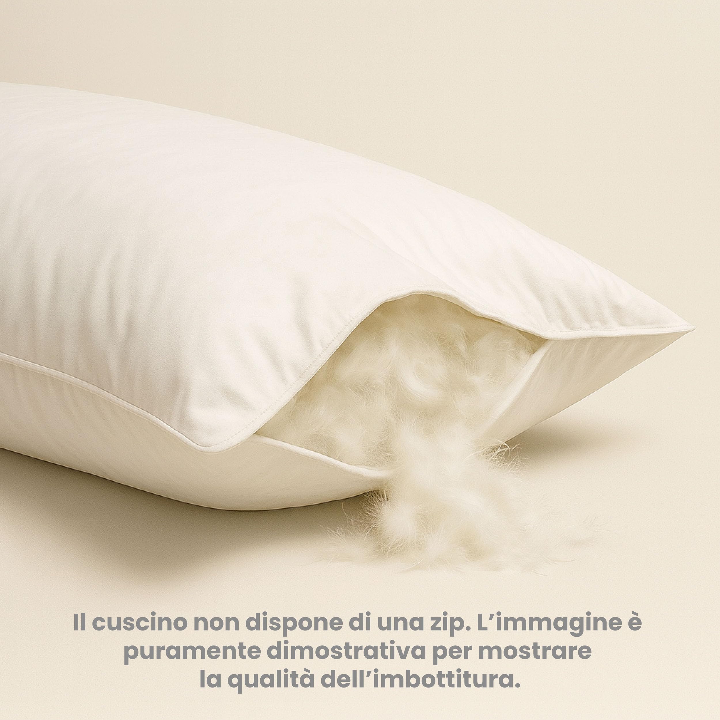 Tex family Cuscino in Piuma d'Oca Trentino 50x80 cm 1000 g – Guanciale Letto Morbido Sostegno Medio – Cotone Twill Anallergico Antipiuma OEKO-TEX – Prodotto Dal Trentino