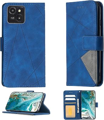 Aroepurt Case Compatible for Redbeat E3 Phone Case Cover [with Tempered Glass Screen Protector] Flip Stand Cover PU Leather Wallet Case Blue