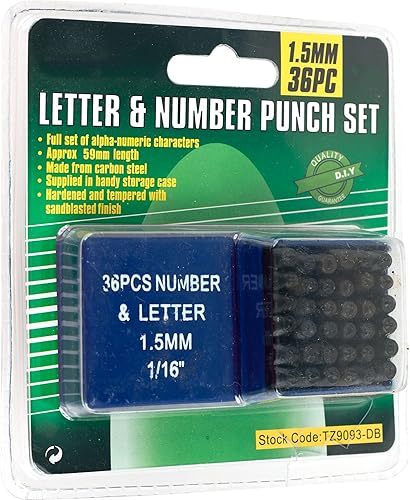 Miniatura 3 de Hawk Number & Capital Letter Punch Set 36 Pc (0.059 in 1/16"): NL-99093