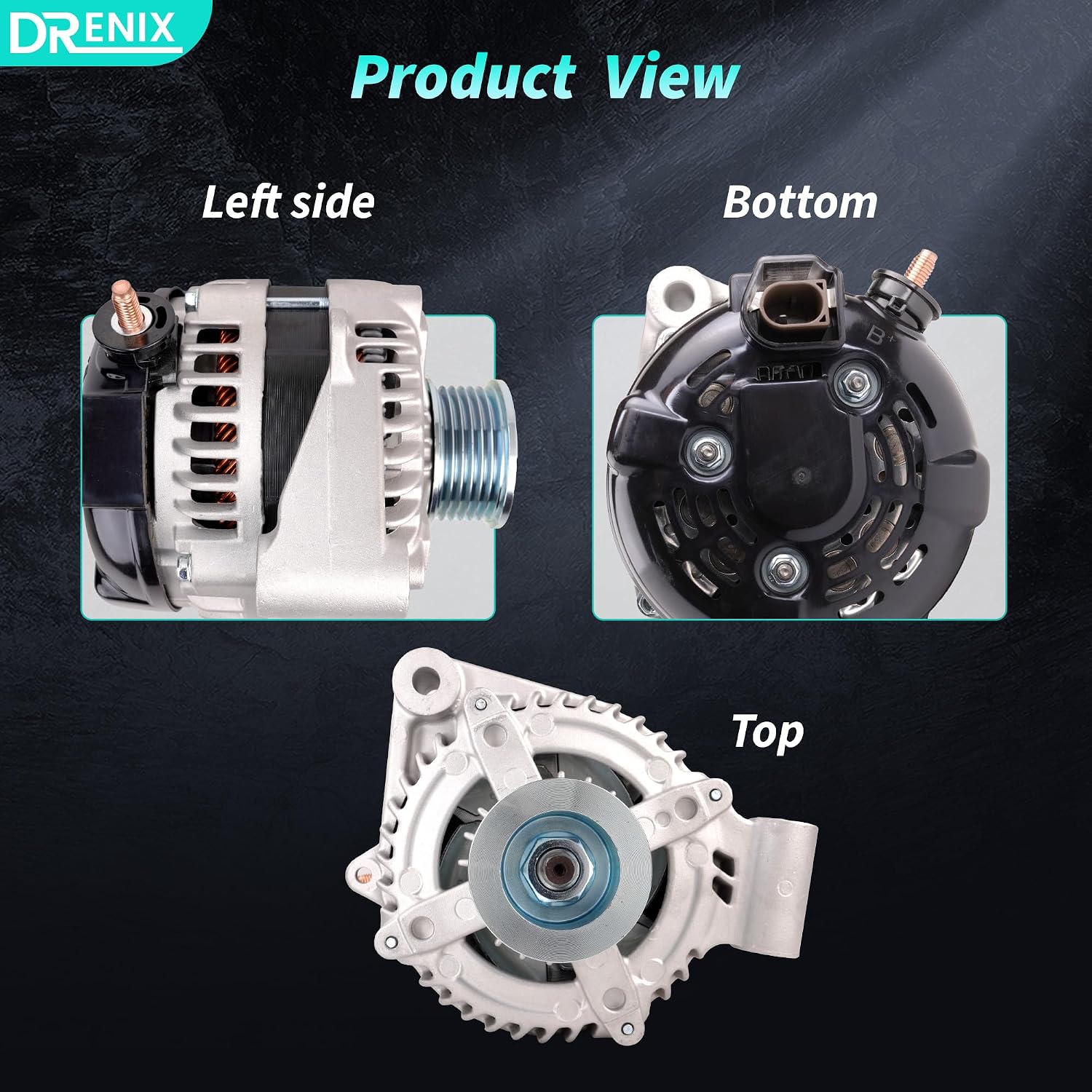 High Output Alternator for-Jaguar F-Pace F-Type XE XF XFR XFR-S XJ XJR XJR575 XK XKR XKR-S for-Land Rover LR4 for-Range Rover 12V 150A 6-Groove Pulley 104210-5360
