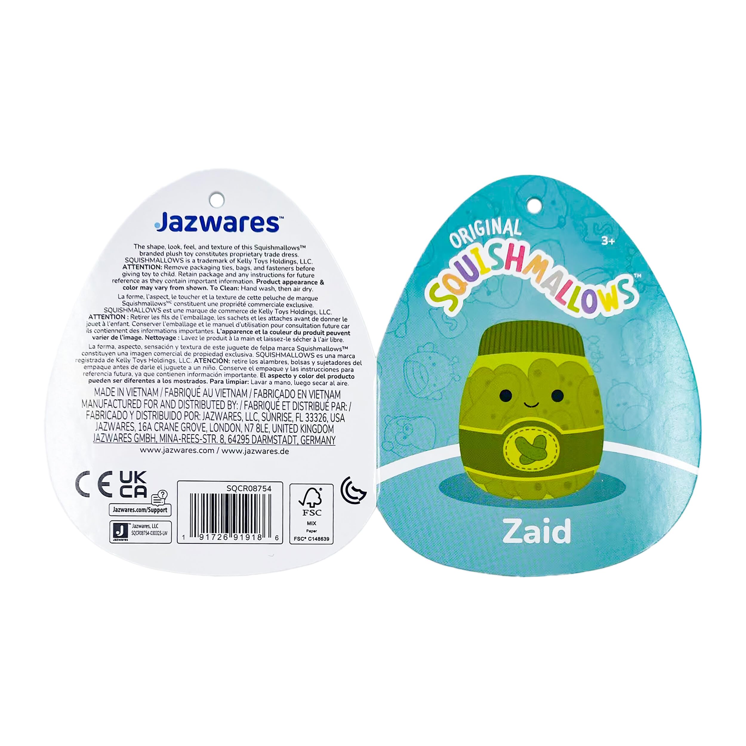 Amazon.com: Squishmallows Original 14in Zaid the Green Pickle Jar