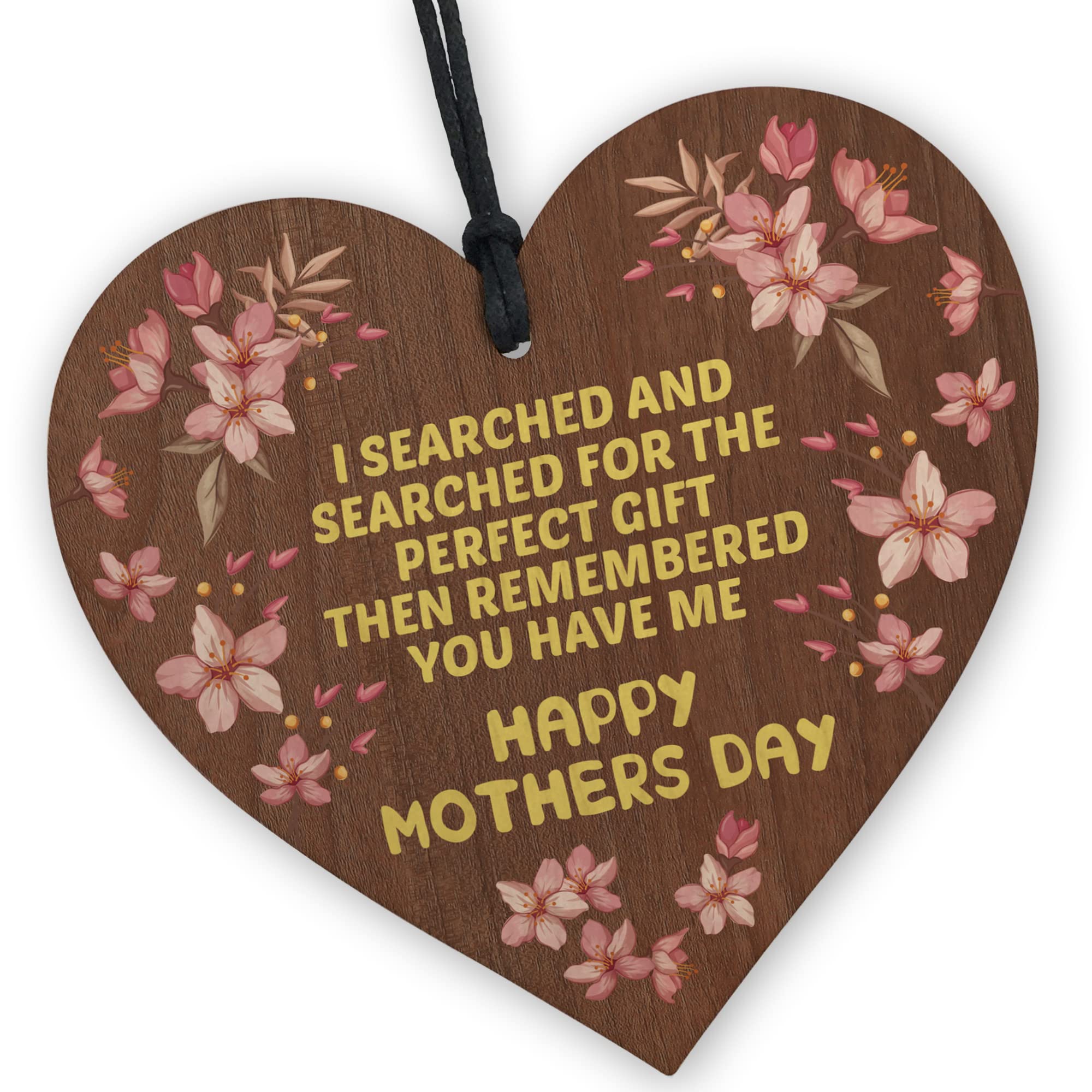 Red Ocean FUNNY Mothers Day Plaque Gift For Mum For Mothers Day Wooden Heart Keepsake Gift From Daughter Son Joke Humour Gift For Her