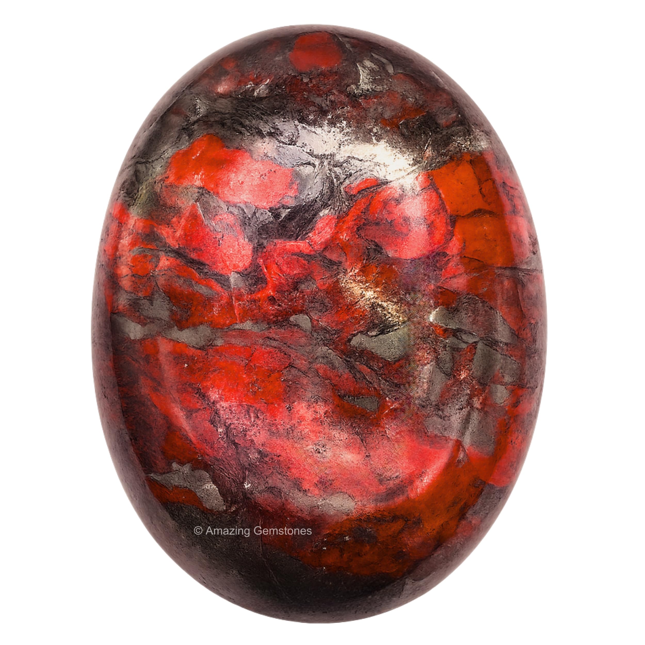 Red Jasper Hematite Crystal Palm Stone, 45-50mm Large Healing Crystal