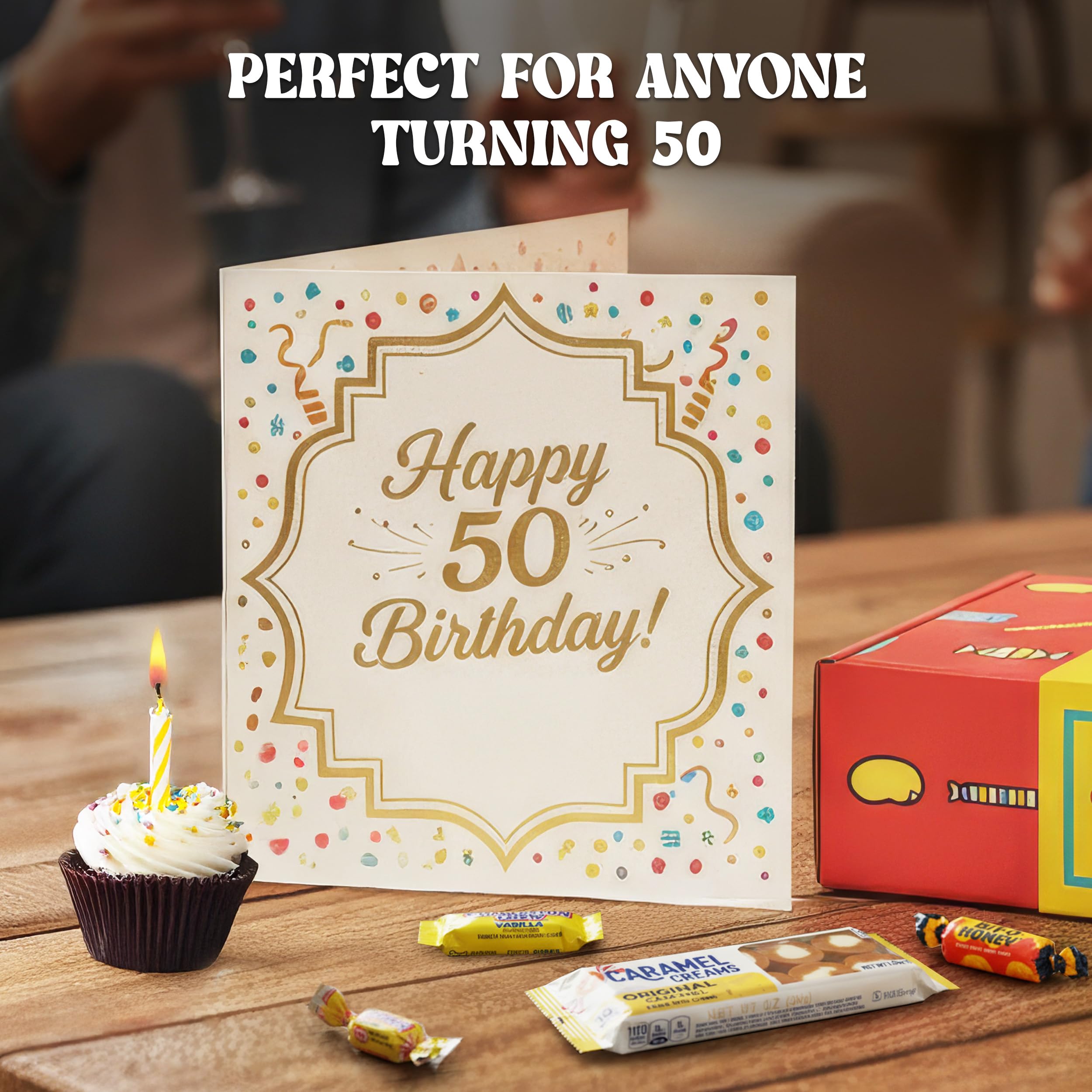 RETRO CANDY YUM Candy 1976 - Nostalgic Candy Box for 50th Birthday - Vintage Childhood Sweets - Fun Retro Gift for Men and Women Party Centerpiece Shrink Wrapped Gift Box Assortment product thumbnail 3