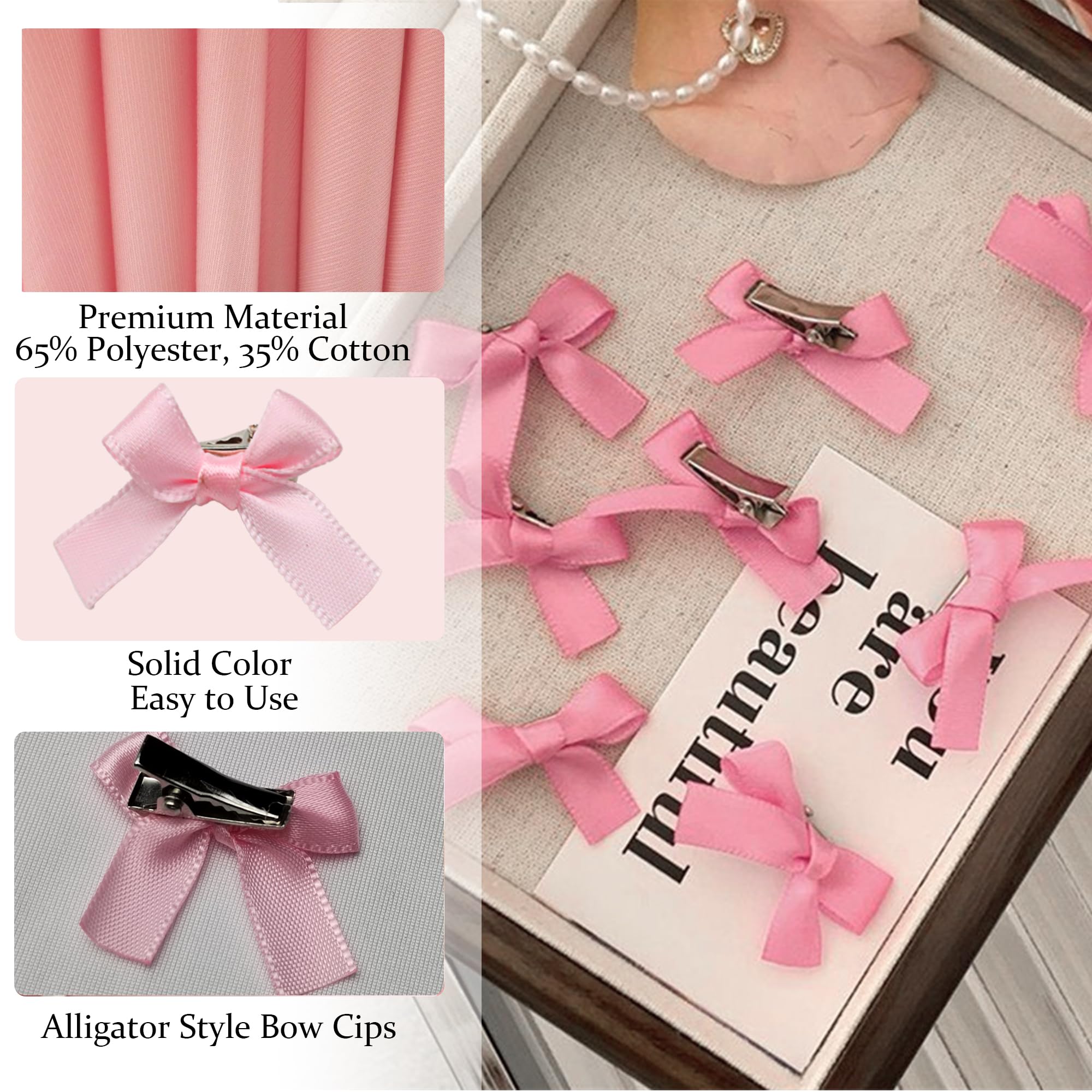 6 fiocchi per capelli da donna, in nastro di raso con clip in metallo, fermagli per capelli con fiocco con nappa con coda lunga, fermagli per capelli con accessori per fiocco