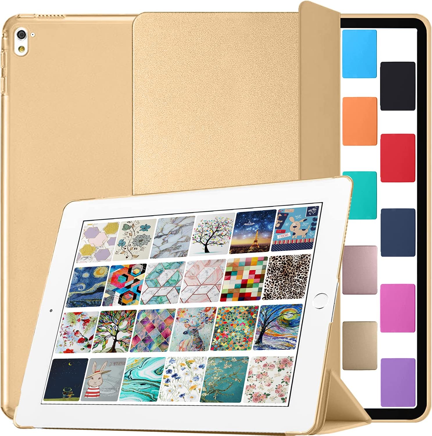 DuraSafe Cases for iPad Pro 9.7 inch 2016 Case A1673 MLMP2LL/A MM172LL/A MLMN2LL/A MLMQ2LL/A A1674 A1675 MLMW2LL/A MLMX2LL/A MM192LL/A MLMV2LL/A MLN02LL/A MLMY2LL/A MLN12LL/A MLPY2LL/A - Gold