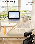 28.8-Inch Standing Desk, Height Adjustable Standing Desk Converter, Sit to Stand Riser Computer Converter Workstation, Stand up Desk Table Home Office Desk for Monitors Riser, Burlywood