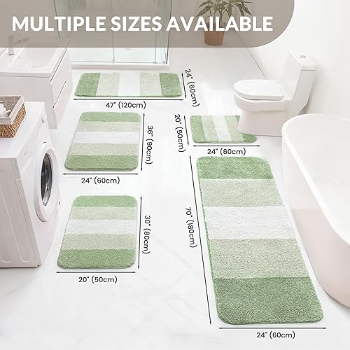 Vista 9 de Exclusivo Mezcla Alfombras y Tapetes de Baño de 17 x 24 pulgadas, Extra Suaves, Antideslizantes, Absorbentes, de Microfibra, Lavables a Máquina