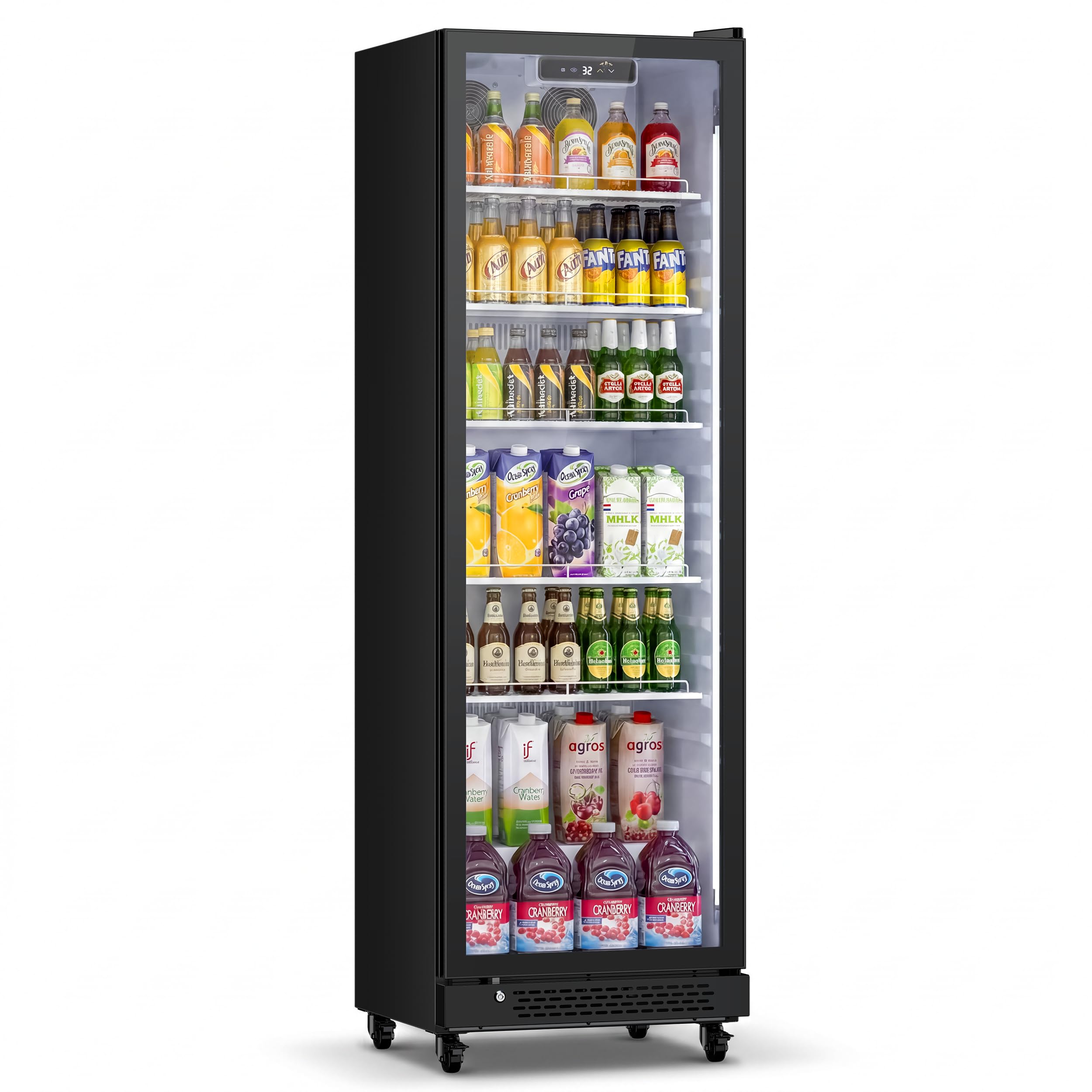 Yeego 12.2 Cu.Ft Commercial Refrigerators with Double-Layer Glass Door