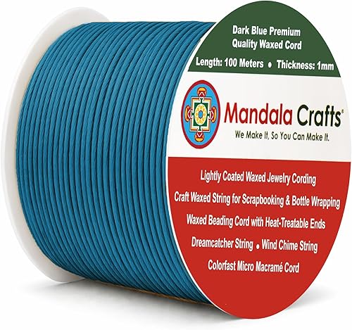 Miniatura 32 de Cuerda Mandala Crafts 0.03 pulgadas 109 yardas para hacer joyería, artesanía, macramé, cuerda de algodón encerado