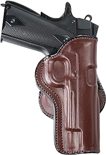 Maxx Carry for Leather Paddle OWB Gun Holster Fits Taurus 1911 Full Size 5 inch Barrel | Colt 1911 | Kimber 1911 | Ruger SR1911 Standard and Other 5 inch 1911 Pistols, Brown Right Hand