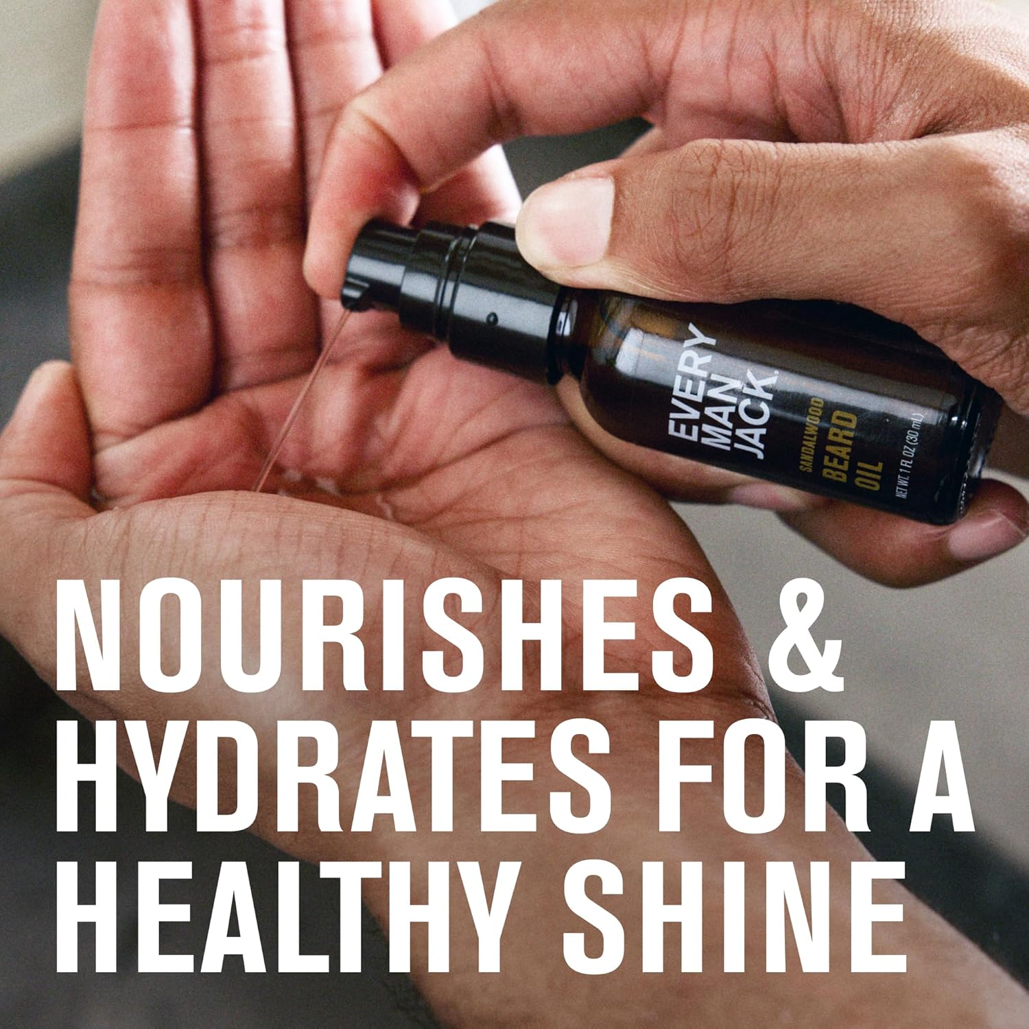 Every Man Jack Beard Oil Gift Set for Men – Full Size 3-pack - Sandalwood, Vanilla + Cedar & Aged Bourbon Scents – Softens Beard + Adds Shine - Naturally Derived w/Shea Butter – 1 fl oz (3 Pack) - Image 4