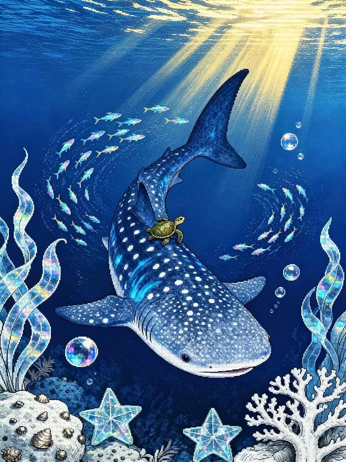 Whale Shark Diamond Art Kits for Adults, Blue Ocean Diamond Painting Kits