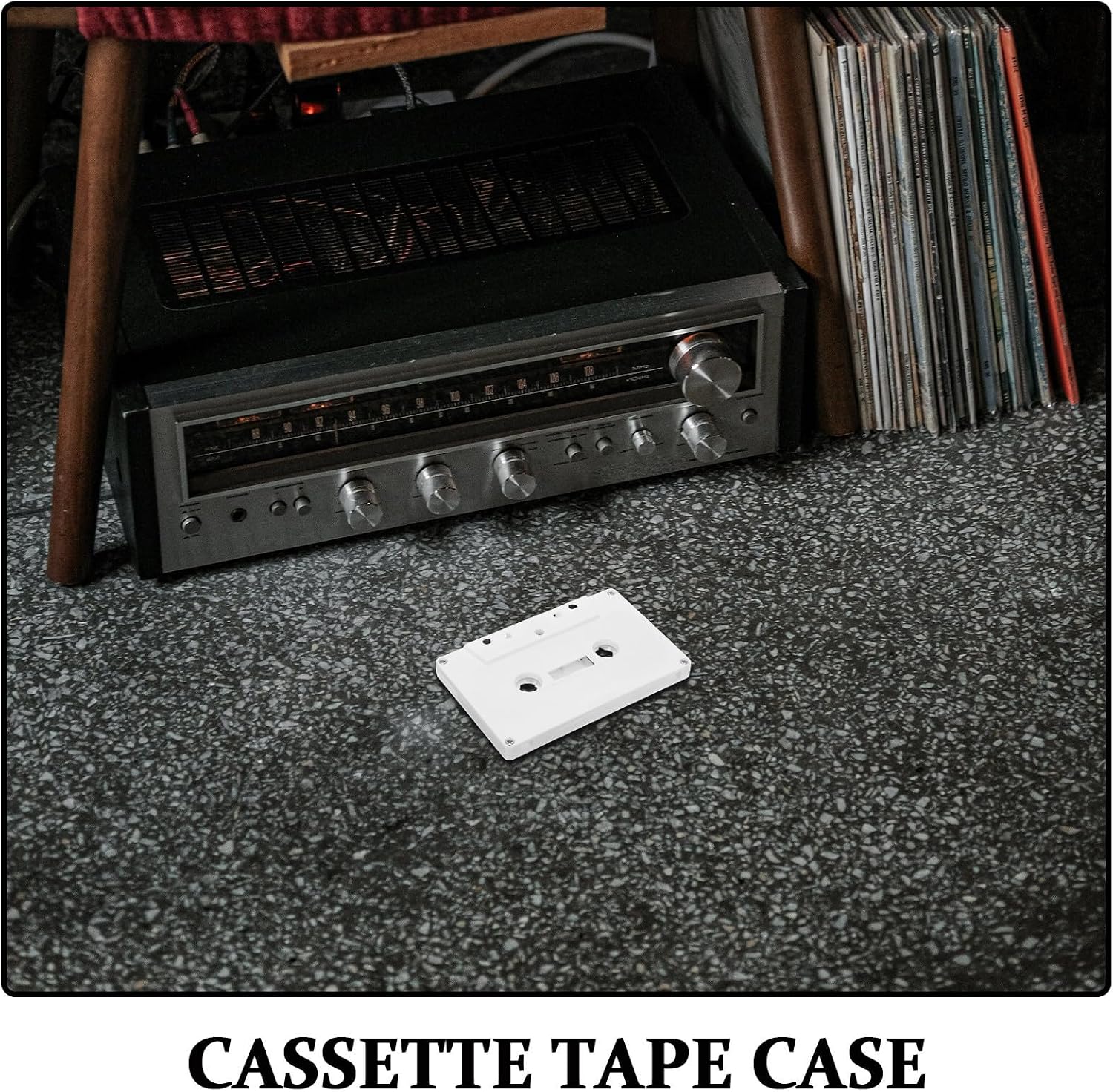 Vintage Cassette Storage Box Set 4pcs White Plastic Organizer image 3