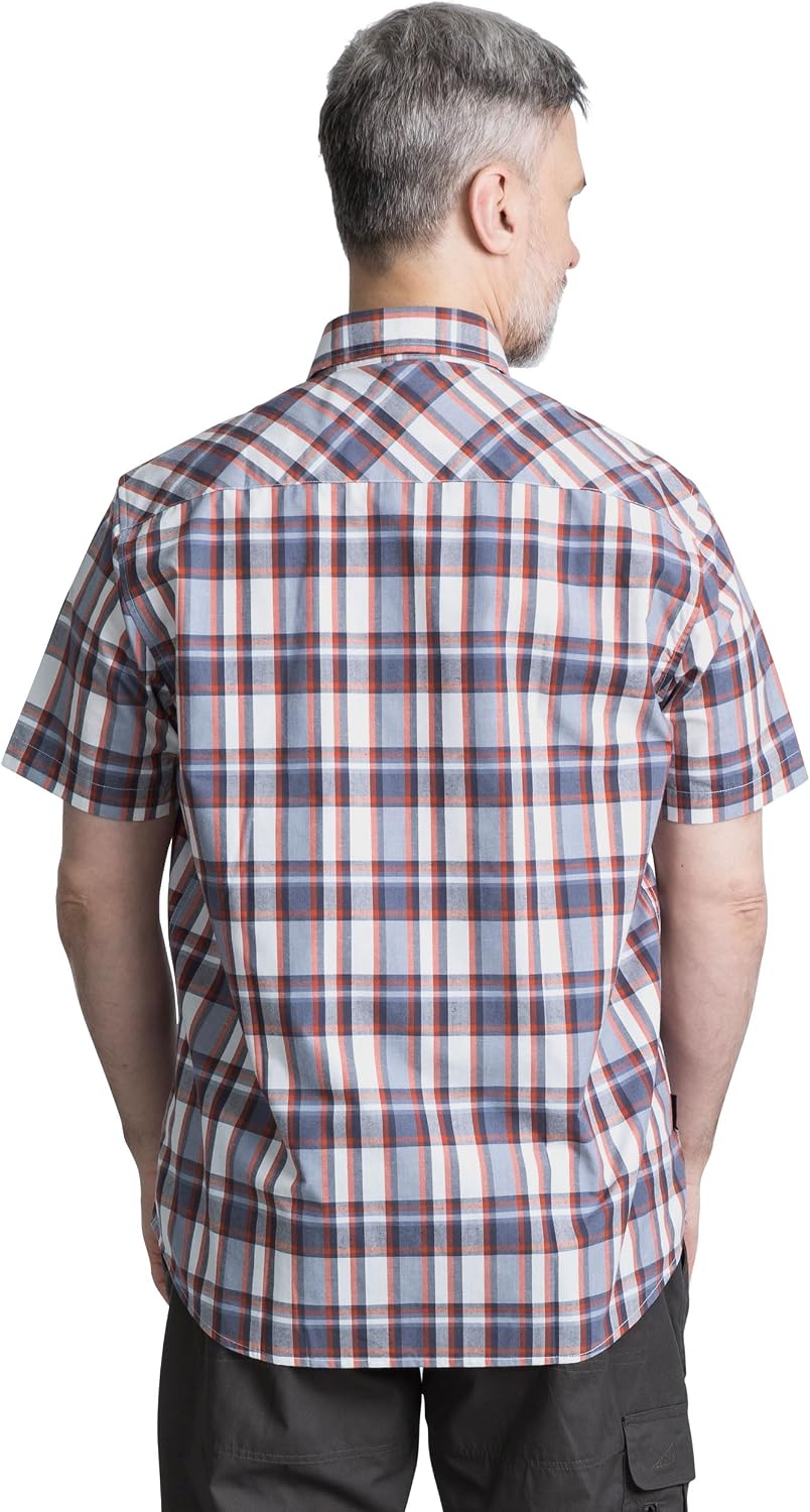 Kenora Mens Short Sleeved Checked Shirt - BT ORANGE CHECK XS