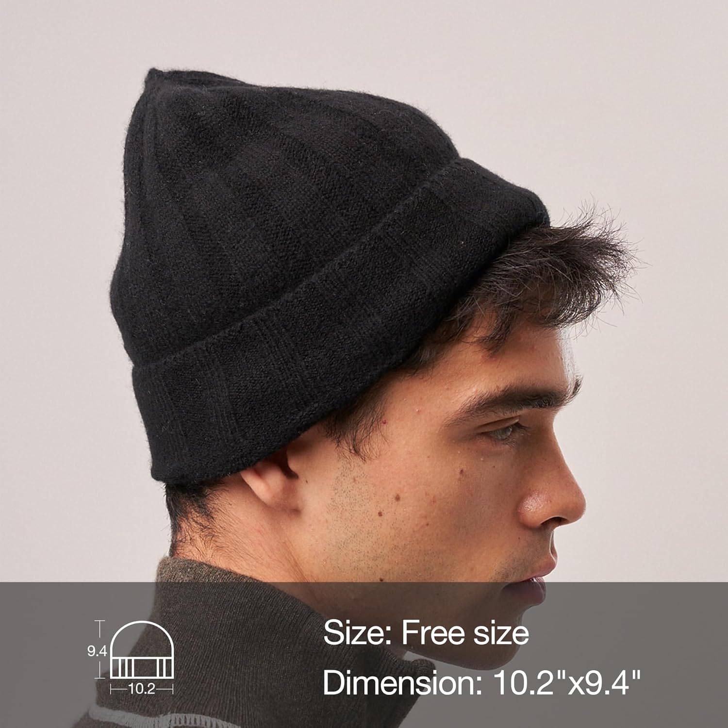 EURKEA 100% Pure Cashmere Winter Beanie Skullies Cap for Men, Soft Warm Lightweight Beanie - Image 2