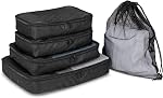 ROOTS Packing Cubes For Luggage With Laundry Bag – Set of Five to Better Organize Your Travel Suitcase, with Mesh Ventilation, Zippered, Made from Recycled Nylon – Sage