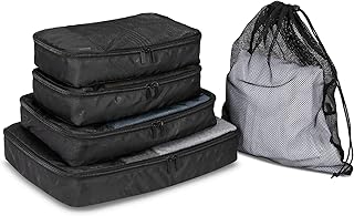 ROOTS Packing Cubes For Luggage With Laundry Bag – Set of Five to Better Organize Your Travel Suitcase, with Mesh Ventilat...
