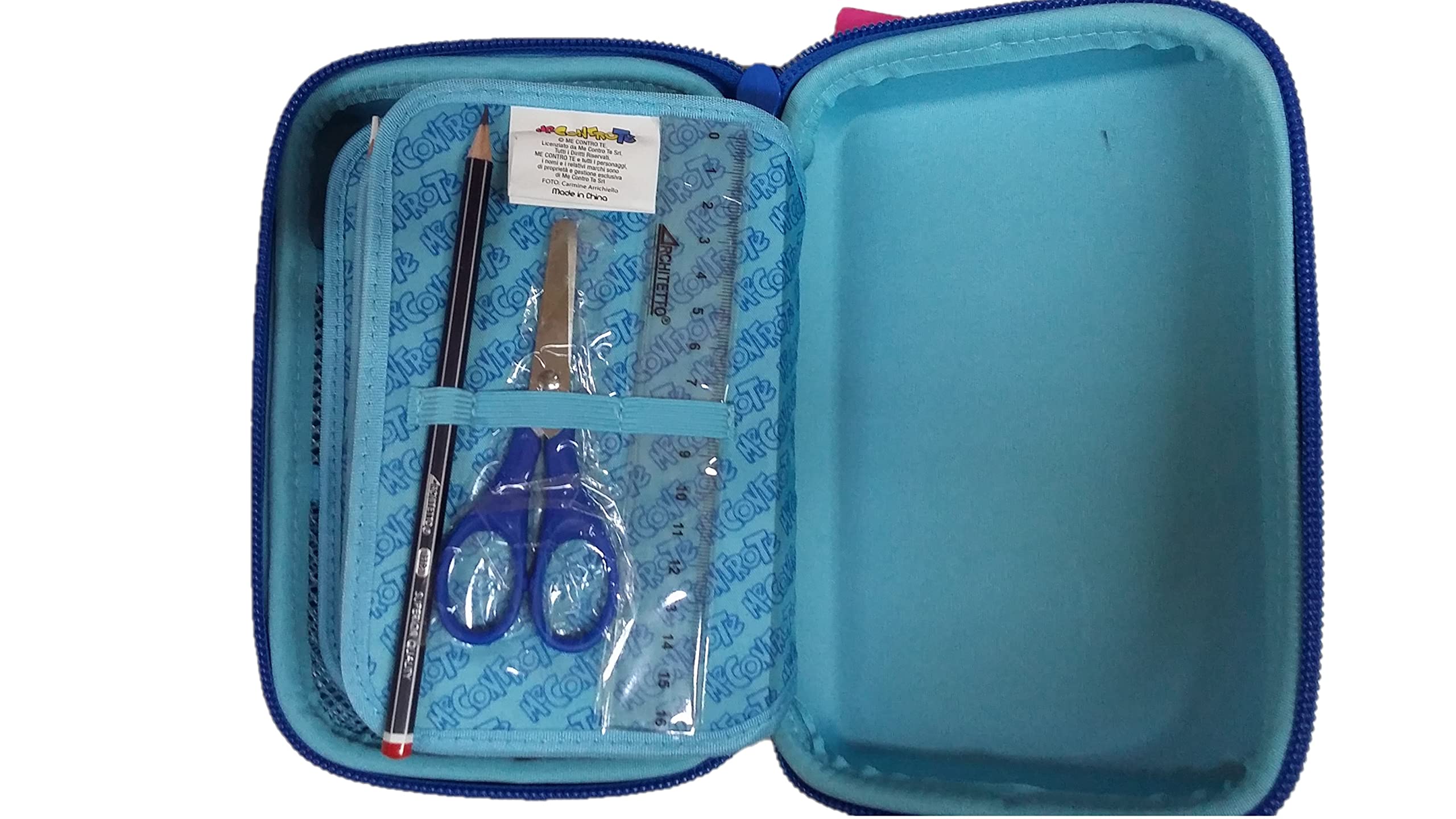 Astuccio Me Contro Te Slime Blu Rigido 1 Zip Completo Scuola