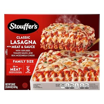 Stouffer s Classic Lasagna with Meat and Sauce, Family Size, Easy Frozen Dinners, Family Lasagna, Meat Lasagna, Oven Ready Lasagna, Family Frozen Meals
