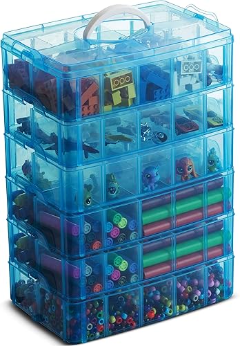 Miniatura 2 de LifeSmart USA - Contenedor apilable de almacenamiento, 60 compartimentos ajustables, compatible con Lego Dimensions, Shopkins, Littlest Pet Shop,