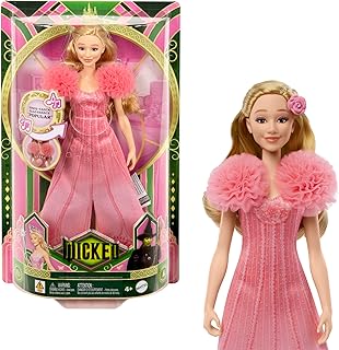Mattel Wicked, Singing Glinda Fashion Doll & Accessories, Posable with Movie-Inspired Look & Removable Outfit, Sings “Popu...