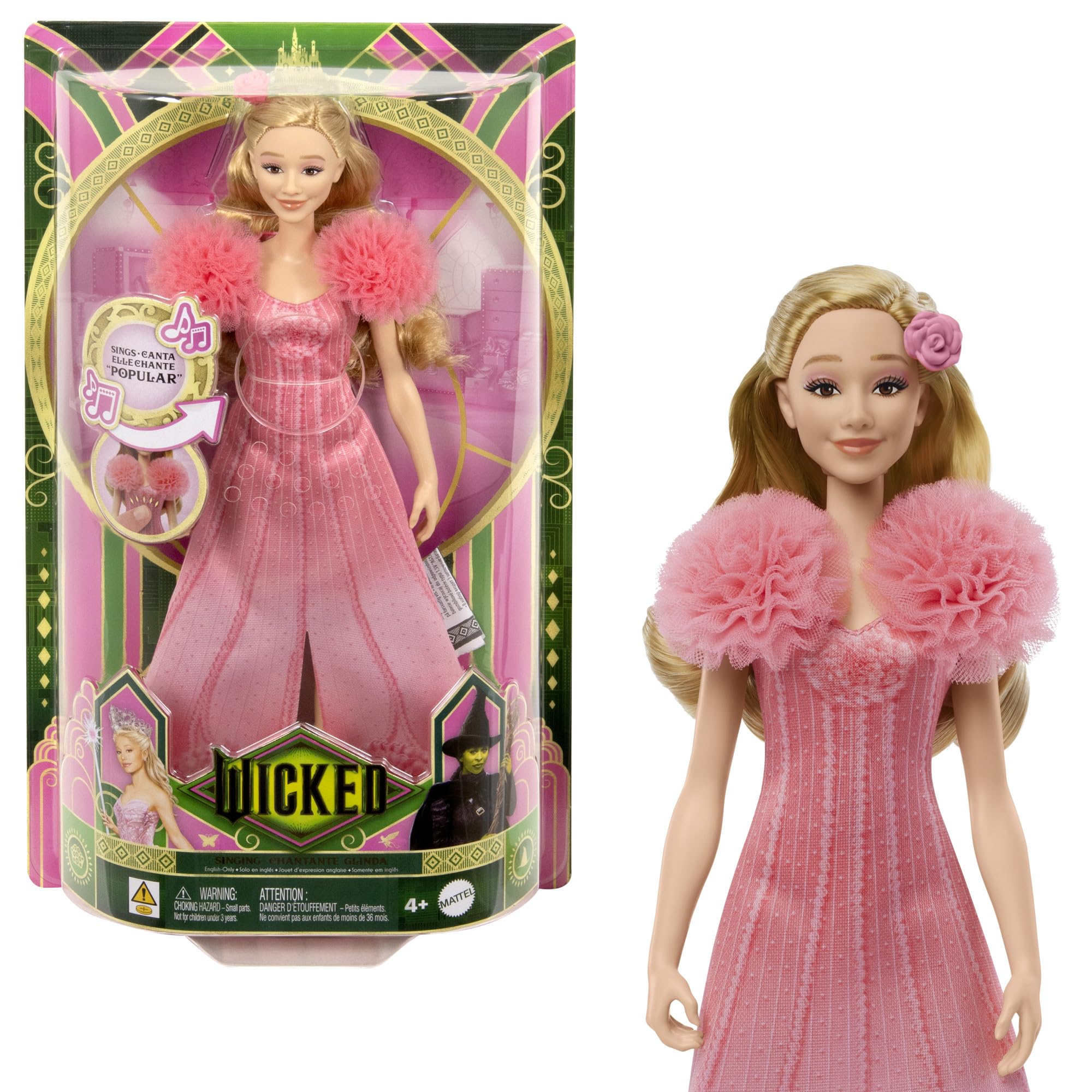 Amazon.com: Mattel Universal Wicked Singing Glinda Fashion Doll 