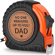 Gifts for Dad Birthday Fathers Day Dad Gifts from Daughter Son, New Dad Daddy Father Presents Useful Stuff, Best Dad Ever Gift, Father in Law Gift, Genuine Leather Engraved 25 FT Tape Measure Tools