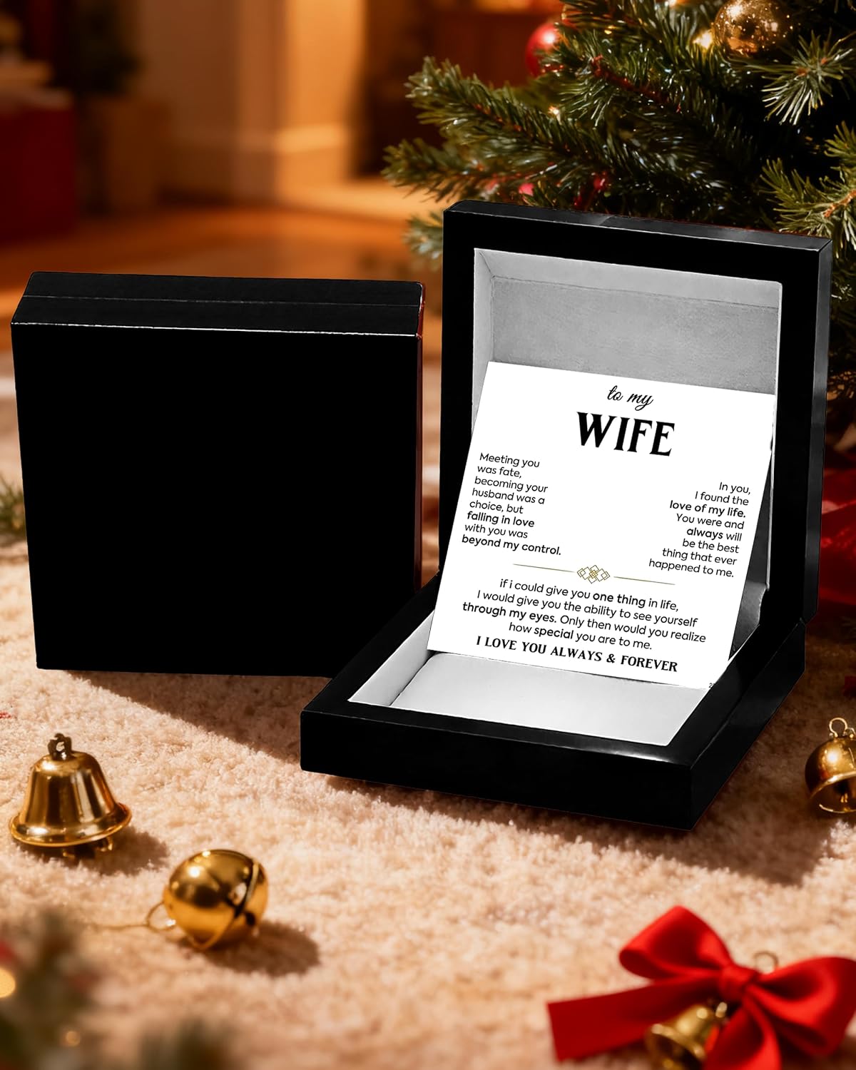 I Love You Sterling Silver Pull-Out Bar Necklace for Wife, Hidden Message Pendant with Luxury Gift Box & Card, Romantic Christmas Anniversary Birthday Gift for Wife